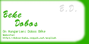 beke dobos business card